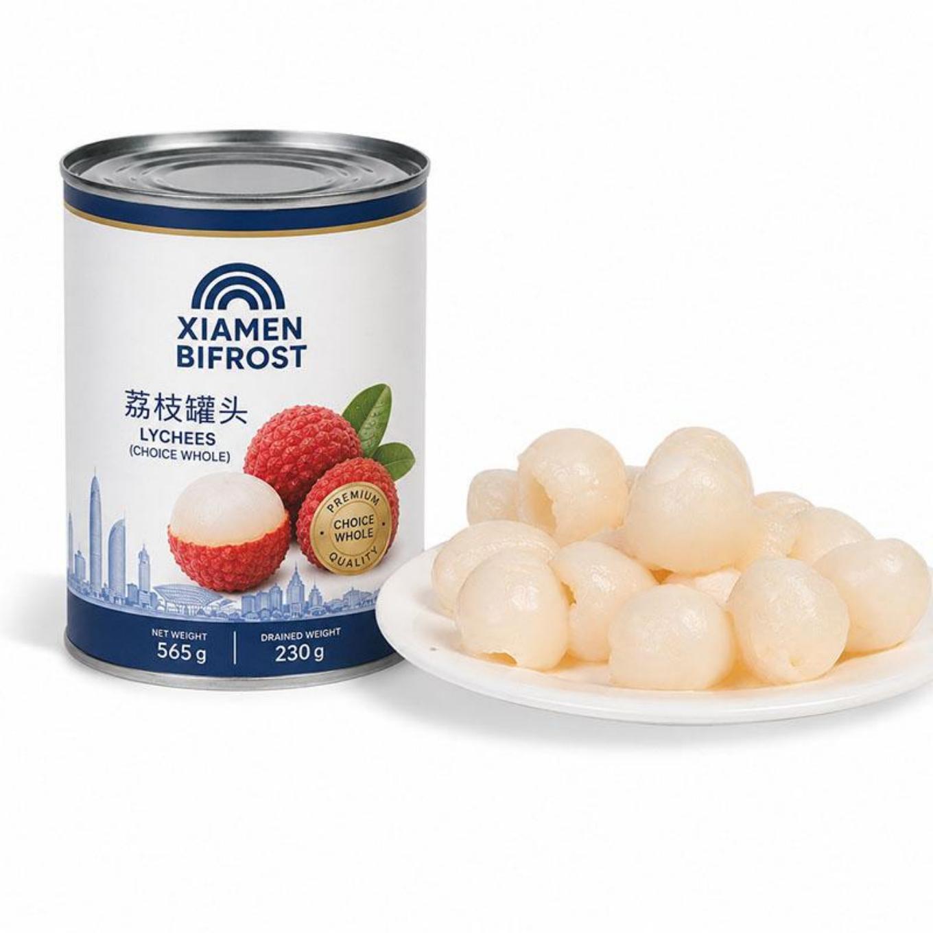Canned lychee whole and broken style in syrup
