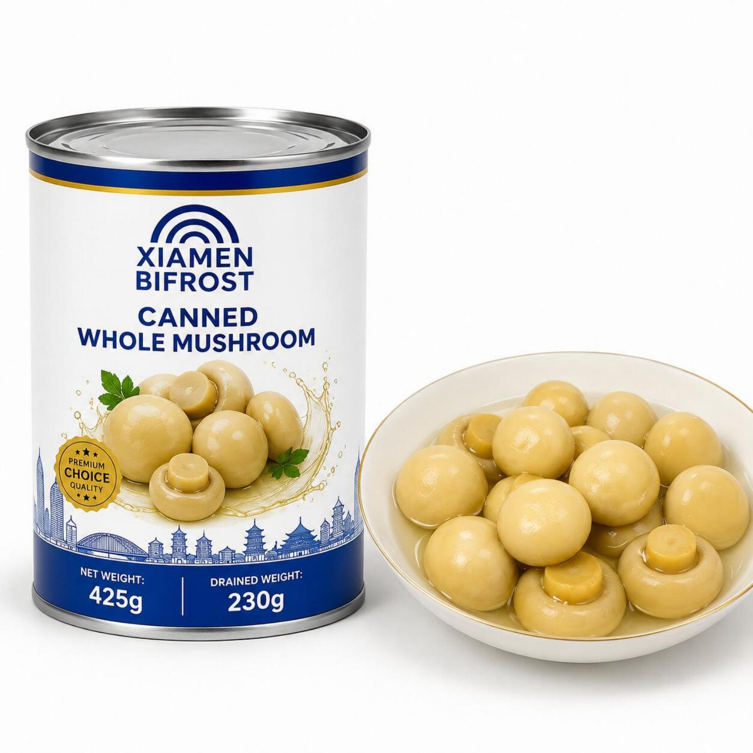 Canned mushrooms whole sliced and pieces style for global buyers